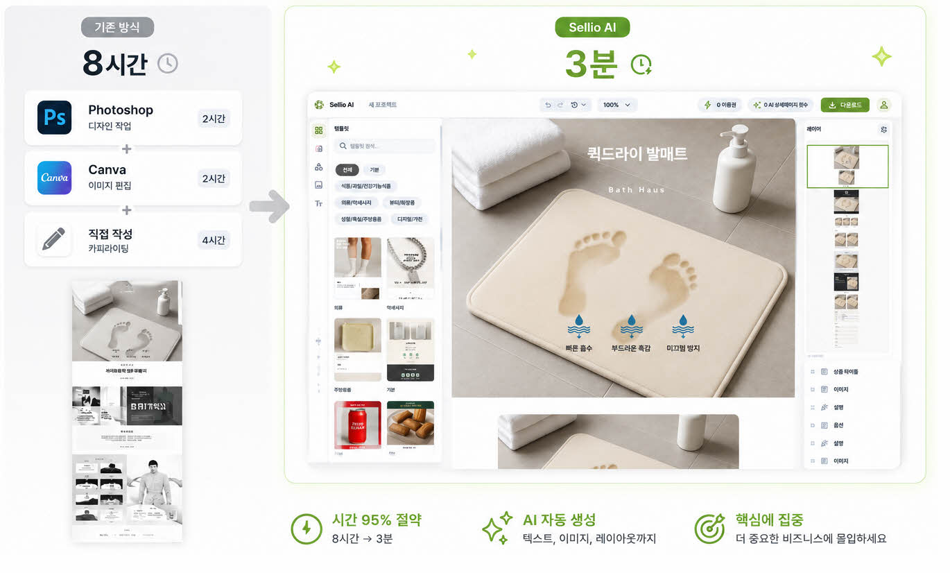 AI로 완성된 상세페이지 예시